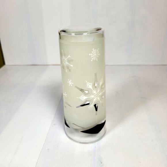 MCM Anchor Hocking Tumbler Frosted Snowflake Atomic Tom Collins Drink Glass - Picture 4 of 4